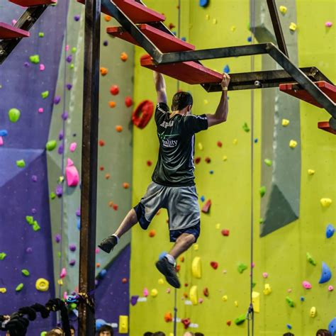 High exposure rock climbing ninja warrior & parkour - Our most climbed on wall is GONE!!!! The spray wall has officially been taken down. Over 200 climbs in 1 year has been put up on this one small 45 degree panel and we are going to put up new ones...